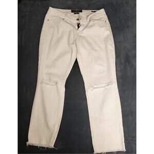 Lucky Brand Lolita Capri White Frayed Hem Jeans Sz 4/27